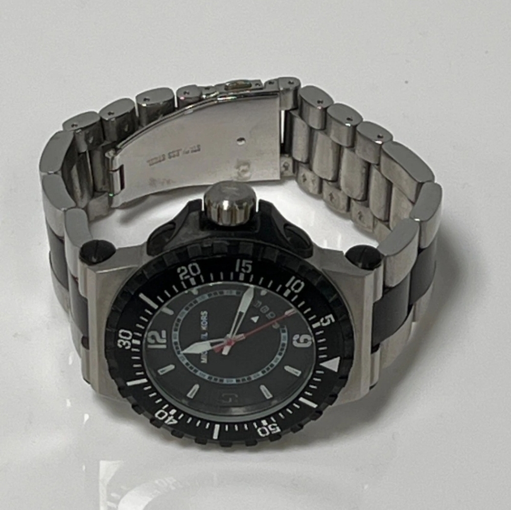 Michael Kors MK Designer Major Quartz Black Dial Men's Watch Stainless Steel - Picture 9 of 12